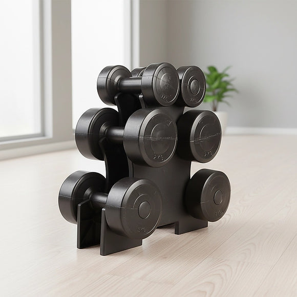 12kg Dumbbell Weights Set with Rack for Home Gym Training