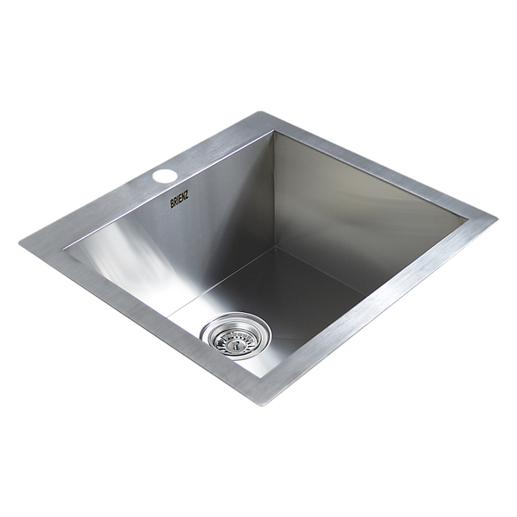 530x505mm Handmade 1.2mm Stainless Steel Topmount Kitchen Sink with Waste