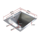 530x505mm Handmade Stainless Steel Topmount Kitchen Laundry Sink with Waste-10