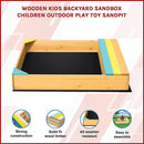 Wooden Kids Backyard Sandbox Children Outdoor Play Toy Sandpit-3