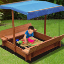 Kids Wooden Toy Sandpit with Canopy-2