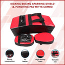 Kicking Boxing Sparring Shield & Punching Pad Mitts Combo-3