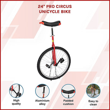 24 Inch Pro Circus Unicycle for Performance Training Indoor Show Use