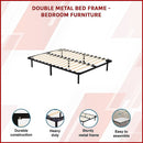 Double Metal Bed Frame - Bedroom Furniture-3