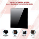 Toughened 60cm x 75cm Black Glass Kitchen Splashback-3