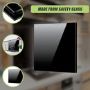 Toughened 60cm x 75cm Black Glass Kitchen Splashback-7