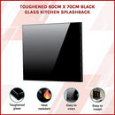 Toughened 60cm x 70cm Black Glass Kitchen Splashback-2