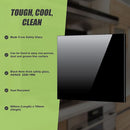 Toughened 60cm x 70cm Black Glass Kitchen Splashback-9