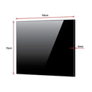 Toughened 60cm x 70cm Black Glass Kitchen Splashback-11