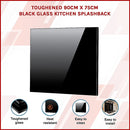 Toughened 90cm x 75cm Black Glass Kitchen Splashback-3