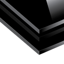 Toughened 90cm x 70cm Black Glass Kitchen Splashback-4