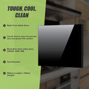 Toughened 90cm x 70cm Black Glass Kitchen Splashback-8