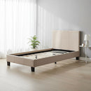 Single Linen Fabric Bed Frame Beige-1