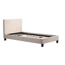 Single Linen Fabric Bed Frame Beige-2