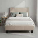 Single Linen Fabric Bed Frame Beige-3