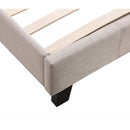 Single Linen Fabric Bed Frame Beige-4