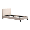 Single Linen Fabric Bed Frame Beige-9