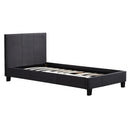 Single Linen Fabric Bed Frame Grey-1