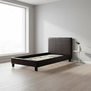 Single PU Leather Bed Frame Brown-2
