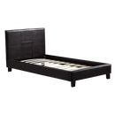Single PU Leather Bed Frame Brown-2