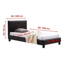 Single PU Leather Bed Frame Brown-10