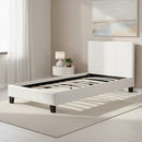 Single PU Leather Bed Frame White-1