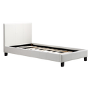 Single PU Leather Bed Frame White-2