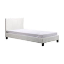 Single PU Leather Bed Frame White-6