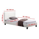Single PU Leather Bed Frame White-10