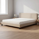 King Linen Fabric Bed Frame Beige-1