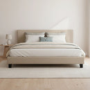 King Linen Fabric Bed Frame Beige-5