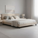 King Linen Fabric Bed Frame Beige-7
