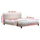 King Linen Fabric Bed Frame Beige-10