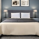 Linen Fabric King Bed Headboard Bedhead - Grey-1