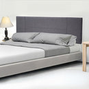 Linen Fabric King Bed Headboard Bedhead - Grey-6