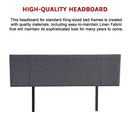 Linen Fabric King Bed Headboard Bedhead - Grey-11