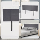 Linen Fabric King Bed Headboard Bedhead - Grey-7