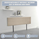 Linen Fabric King Bed Headboard Bedhead - Beige-8