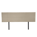 Linen Fabric King Bed Headboard Bedhead - Beige-5