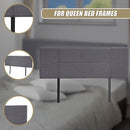 Linen Fabric Queen Bed Headboard Bedhead - Grey-9
