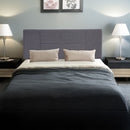 Linen Fabric Double Bed Headboard Bedhead - Grey-1