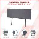 Linen Fabric Double Bed Headboard Bedhead - Grey-2