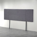 Linen Fabric Double Bed Headboard Bedhead - Grey-4