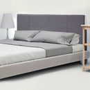 Linen Fabric Double Bed Headboard Bedhead - Grey-6