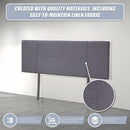 Linen Fabric Double Bed Headboard Bedhead - Grey-8