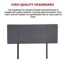 Linen Fabric Double Bed Headboard Bedhead - Grey-11