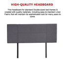 Linen Fabric Double Bed Headboard Bedhead - Grey-11