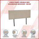 Linen Fabric Double Bed Headboard Bedhead - Beige-2