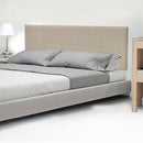 Linen Fabric Double Bed Headboard Bedhead - Beige-6