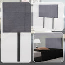 Linen Fabric Single Bed Headboard Bedhead - Grey-7
